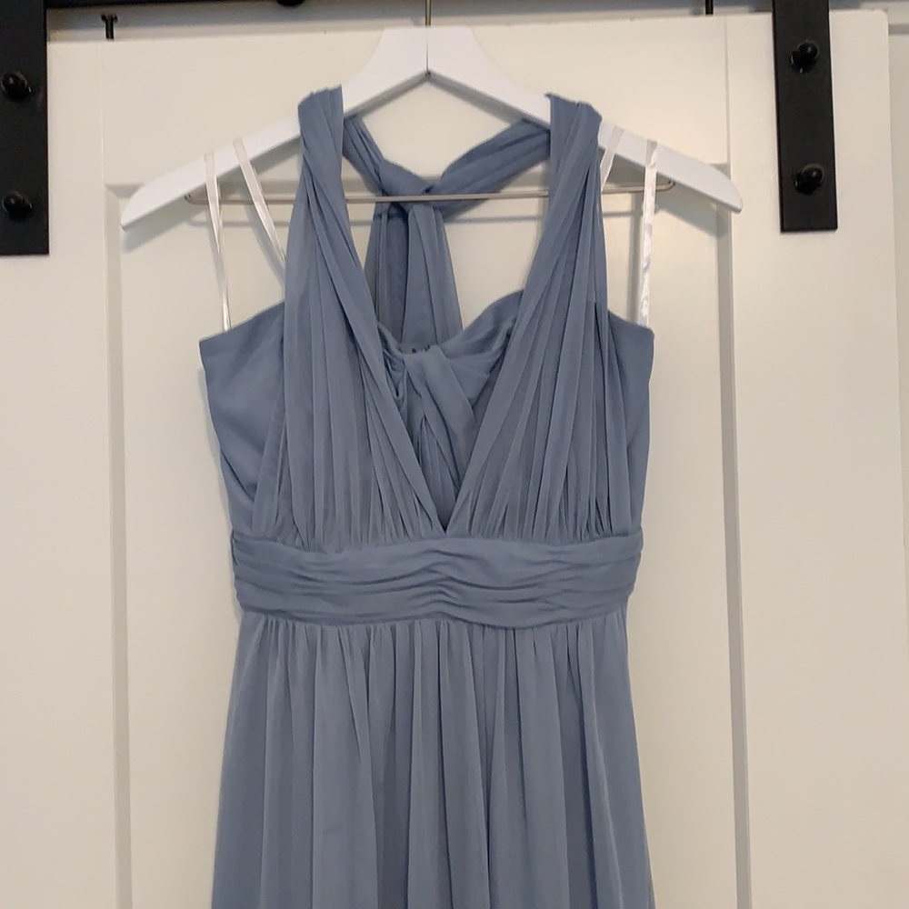 dusty blue convertible dress